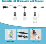 24FT Solar Outdoor String Lights, 12 Shatterproof Edison LED Bulbs, Dimmable RGB Color Changing Patio Lights | Lumora