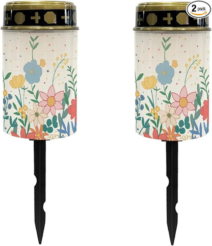 Floral Solar Lights Outdoor for Walkway Solar Pathway Lights Waterproof Solar Lantern Landscape Lighting Solar Garden Lights Pathway Decorations for Yard Patio