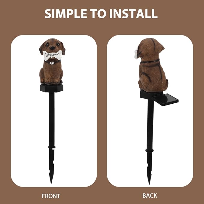 YARNOW Dog Shape Solar Stake Light Solar Powered Outdoor Garden Lamp for Lawn and Decor Led Landscape Lighting for Pathway Patio and Walkway