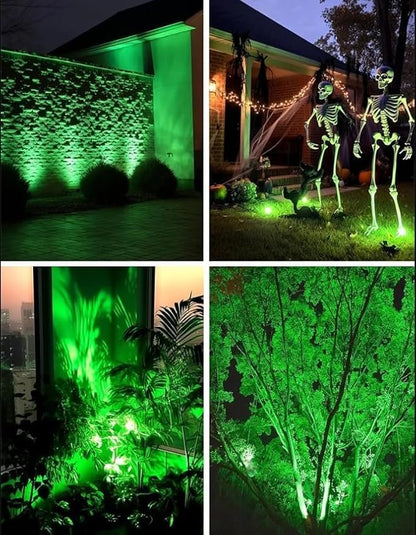 Halloween Christmas Outdoor Spotlights Green Landscape Lights Outdoor Spotlight,1 Pack 110v Plug-in Outdoor Waterproof Green Halloween Christmas Spotlights for Garden Pathway Tree Yard