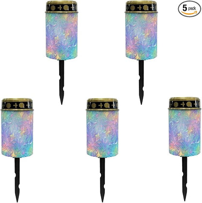 Watercolor Solar Pathway Lights for Outside Solar Garden Stake Lights Outdoor Waterproof Walkway Lights for Yard Patio Driveway Warm White LED Lantern Solar Powered Fairy Lights