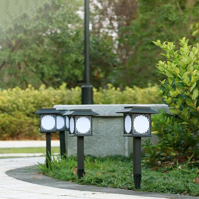 2pcs Solar Ground Insert LED Garden Lights Waterproof Outdoor Landscape Lawn Lamps for Yard Pathway Patio Decoration with White Light
