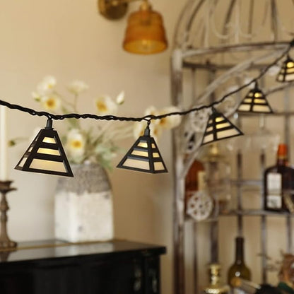 Vigdur Ramadan Lantern String Lights - 10 LEDs Eid Mubark Ramadan String Lights Connectable Waterproof，Ramadan Decoration Lights for Patio Garden Backyard Camping Party