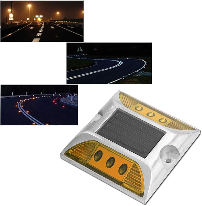 LED Road Reflector,Solar Power Ground Marker Lights,Waterproof Outdoor Driveway Road Highway Spike Lamp,Road Ground | Lumora