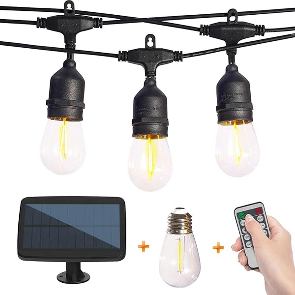 27FT Solar String Lights Outdoor with Remote, Dimmable Waterproof Solar Powered Patio Lights for Garden, Backyard | Lumora