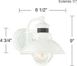 John Timberland Oberlin Rustic Industrial Farmhouse Outdoor Barn Light Fixture White Dusk to Dawn Motion Sensor 9" | Lumora