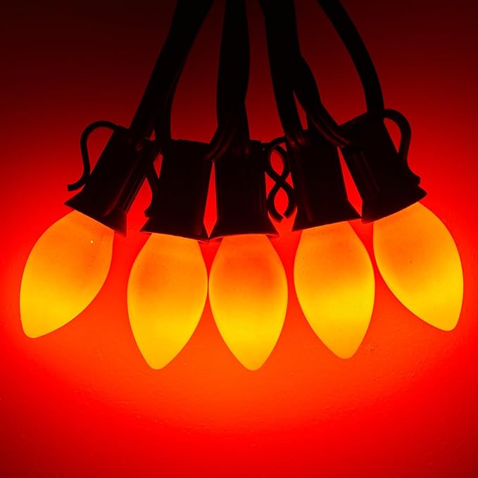 Minetom Halloween C7 Replacement Light Bulbs 25 Pack, C7 Bulbs Clear Incandescent Bulb for Halloween String Light | Lumora