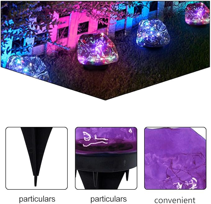 Gadpiparty 2 Pcs Solar Rocks Outdoor Waterproof Landscape Lights Led Landscape Lighting Solar Pathway Lights Energy Saving Garden Waterproof Led Ground