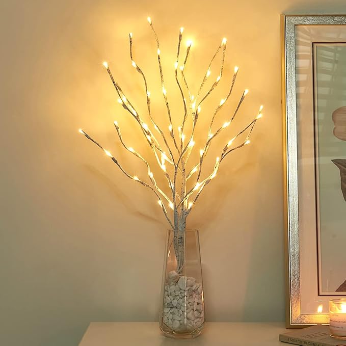 Vanthylit 3PK 30'' Lighted Birch Twig Branches with 60 LED Warm White Bulbs Waterproof Adapter in for Outdoor and | Lumora