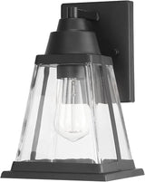 Globe Electric 44697 Merle 1-Light Outdoor Wall Sconce, Bronze, Clear Glass Shade, Brown, Bulb Not Included | Lumora