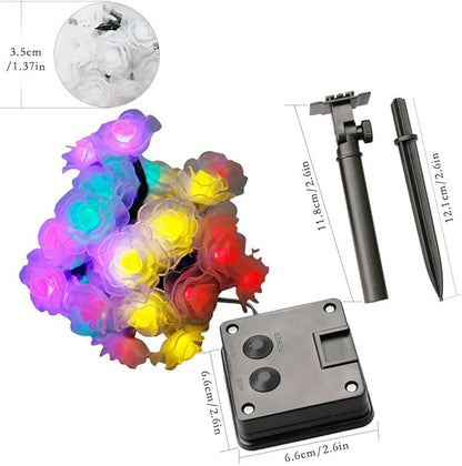 Hann® 30 LED Solar String Landscape Lights 20FT Romantic Rose Solar LED Patio String Waterproof Christmas Lights Outdoor Lamp for Garden Yard Home Christmas Tree (30 LED Rose Multi-Color)