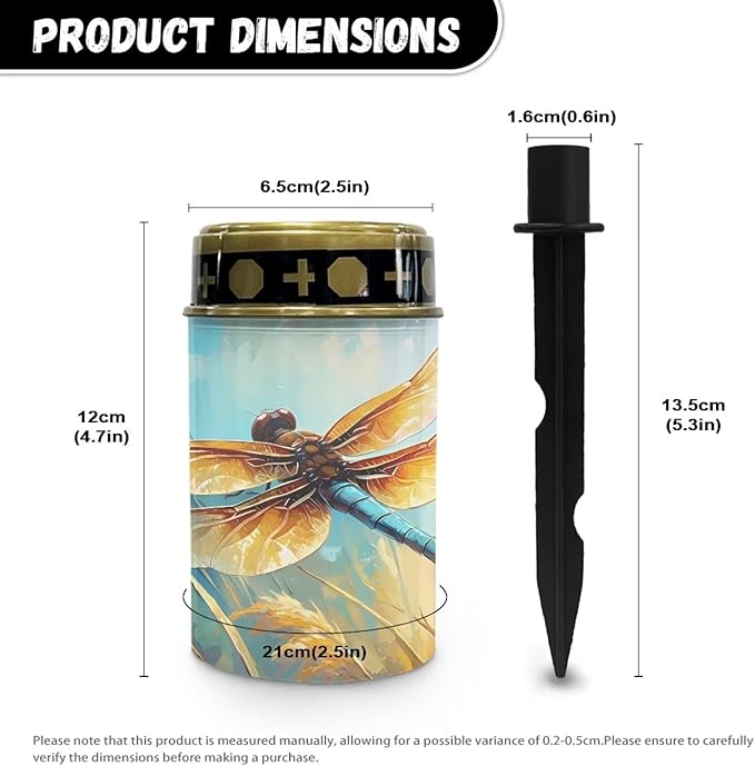 Dragonfly Print Garden Solar Outdoor Lights Eternal Light Lawn Lamp Waterproof Solar for Outside Cemetery Garden Decorations Yard Lawn Pathway Figurines
