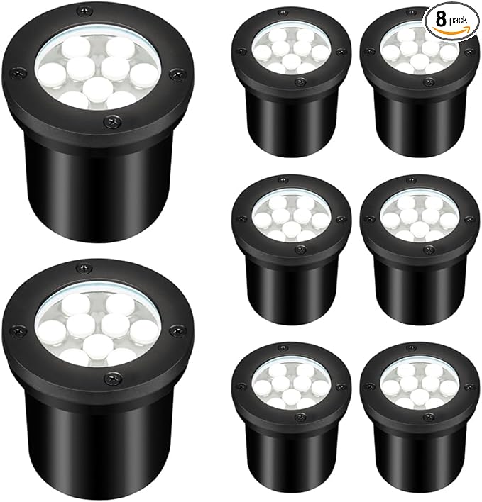 9W Landscape Light, Outdoor 120V In-Ground Lights IP68 Waterproof 5500k Warm White Outdoor Well Lights for Yard | Lumora