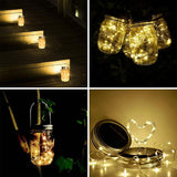 SunKite Solar Mason Jar Lights [Updated], 8 Pack 20 LED Waterproof Fairy Firefly Jar Lids String Lights with | Lumora
