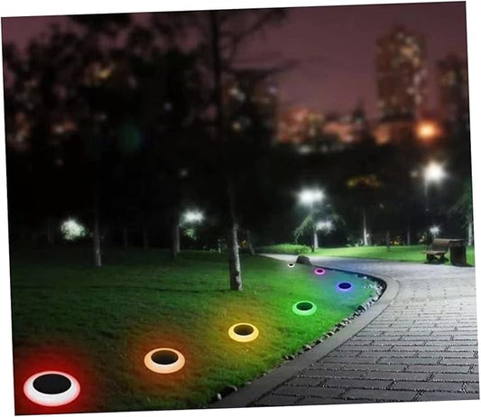 4pcs RGB Solar Ground Plug Light Garden Solar Pathway Lamp Outdoor Landscape Lighting Energy Saving Garden Lights