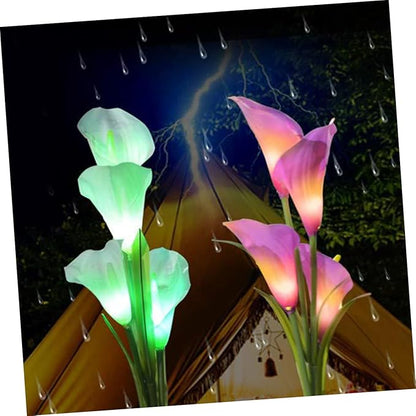 Milisten 2pcs Solar Garden Lights Led Flower Outdoor Landscape Lamp for Driveway Pathway Solar Lights