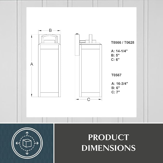 VAXCEL Kinzie Outdoor Porch Light, 5" W x 14.25" H Gold Brass Outdoor Lantern, Modern Dusk to Dawn Wall Light for | Lumora