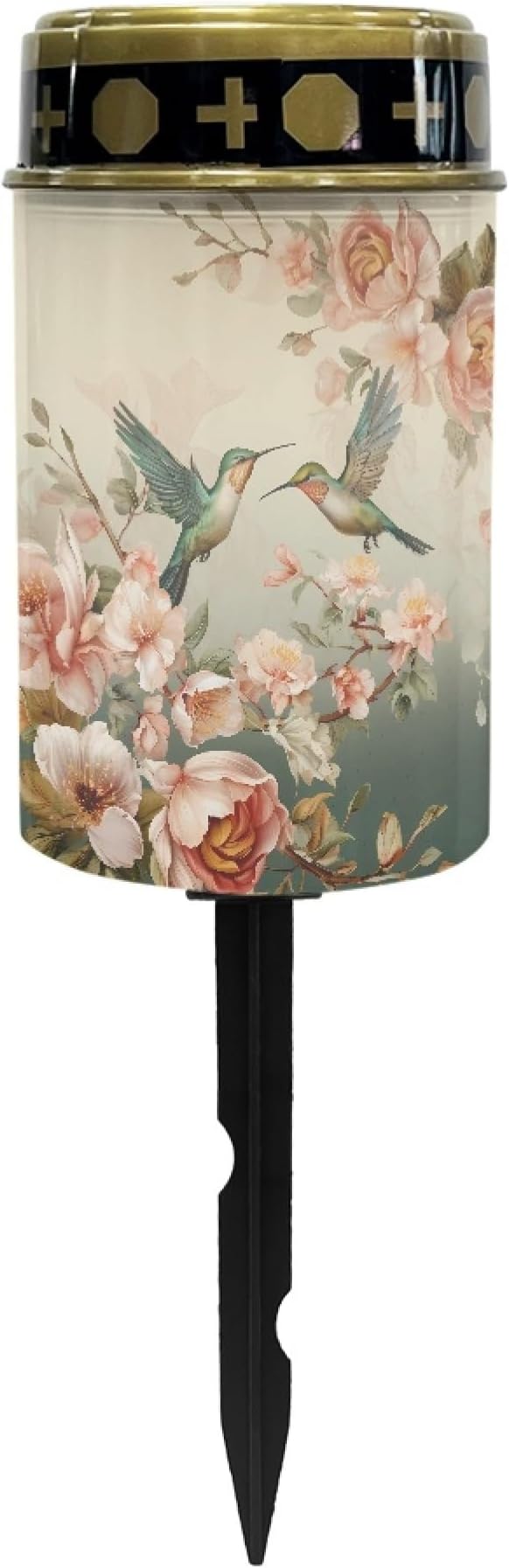 Hummingbird Floral Outdoor Solar Garden Stake Lights Flameless Pathway Lights for Yard Patio,Pretty Landscape Lighting Solar-Powered Fairy Light for Outside,Warm White Walkway Lights