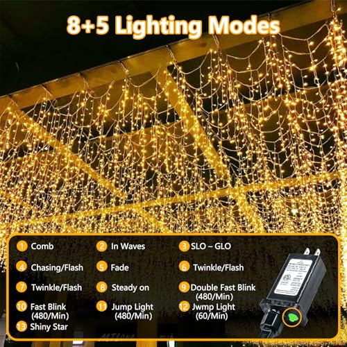 KAQ Connectable 300LED 115Ft String Lights, Christmas Lights Indoor Outdoor