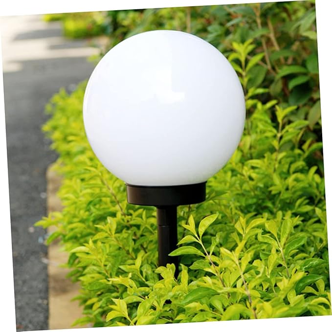 4pcs Solar Ball Lights White Round Garden Lamps for Outdoor Walkway and Lawn Easy Installation Solar-Powered Led Spheres for Lighting
