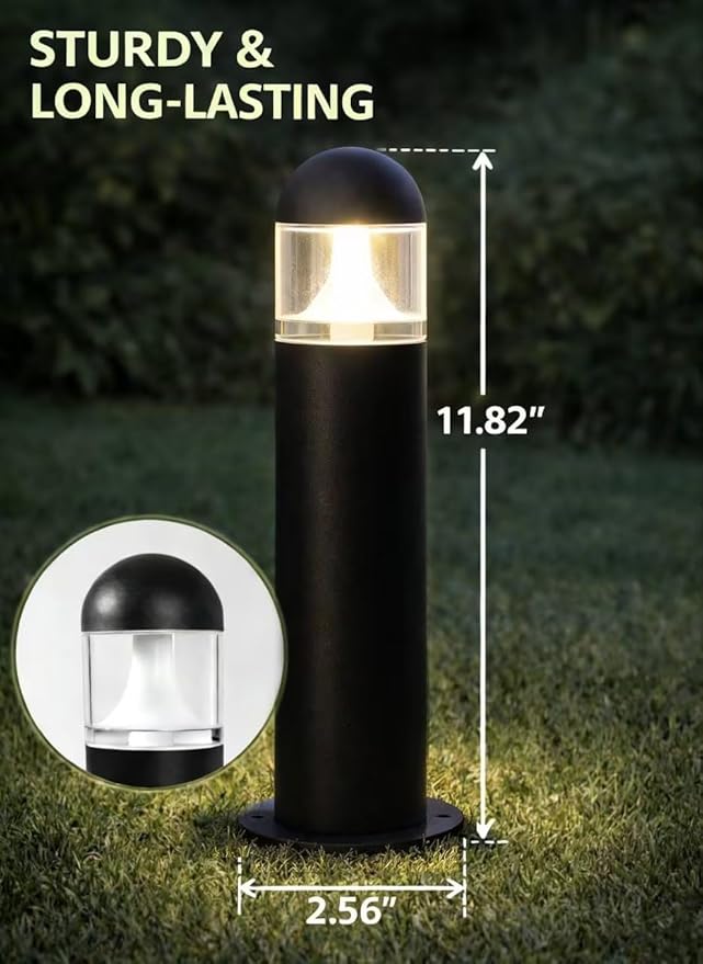6 Pack Low Voltage Landscape Pathway Lights, 12V LED Bollard Light IP67 Waterproof, Outdoor Driveway Walkway Wired | Lumora