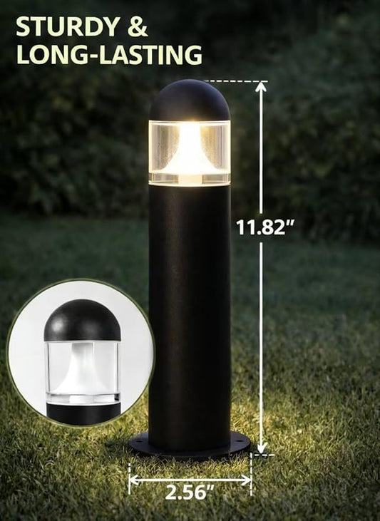 6 Pack Low Voltage Landscape Pathway Lights, 12V LED Bollard Light IP67 Waterproof, Outdoor Driveway Walkway Wired Lights (Included Connector) - Yard Garden Lawn, 2700K Warm White