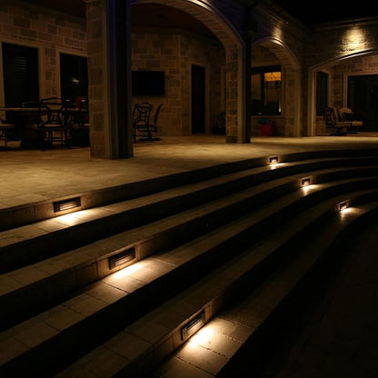 Malibu 9 Inch Deck Lights Low Voltage Landscape Lighting LED Outdoor Decorative Step Lights 12V AC Landscape Path LED Lights Stair Lighting for Walkway Deck Step Yard Fence Patio 4Pack 8406-2408-04