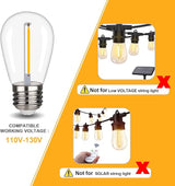 BORT 48Pack S14 LED Replacement Light Bulb, Shatterproof Outdoor String Light Bulbs, 1 Watt to Replace 11Watts | Lumora