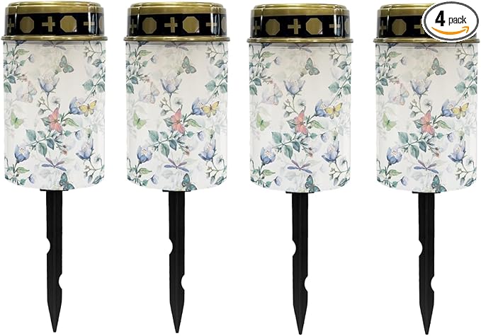 Butterfly Floral Garden Lights Solar Outdoor Pathway Lights Stake Lights Landscape Lighting for Yard Patio Driveway,LED Solar Lantern Outdoor Table Lamp,Wall Light Auto On/Off