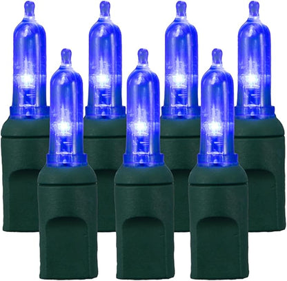 Pro Christmas T5 LED Christmas Lights - 70 Count Classic 5mm String Light Set - Professional Grade Indoor/Outdoor Commercial Holiday Lights for Trees, Bushes, & Décor - Blue