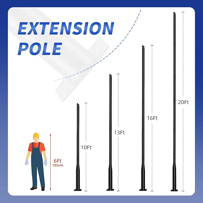 Street Light Pole 13Ft, Street Light Poles for Outdoor Lighting,Solar Pole Accessory for Street, Suitable for | Lumora