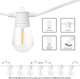 SUNTHIN White String Lights, 48ft White Outdoor Lights with 16 1W Shatterproof LED Bulbs for Patio, Garden | Lumora