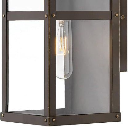 Hinkley Porter Collection Extra Small Wall Mount Lantern, 120V – Add Security to Porches, Patios & Exterior Spaces with Ultra-Durable Outdoor Lighting, Oil Rubbed Bronze