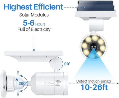 Solar Motion Lights Outdoor Waterproof Aluminum case(not Plastic), Solar Motion Sensor Flood Spot Lights for Outside Post Yard Patio Path Garden, 100-week Free Refund/Replacement