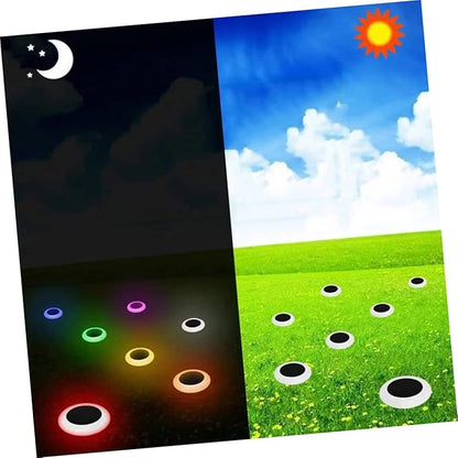 Mikikit Solar RGB Colorful Ground Light Energy Efficient Outdoor Pathway Lamp for Gardens Yards and Landscapes Modes of Color Changing Illumination
