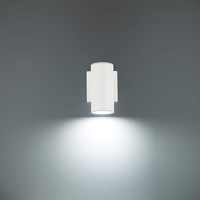 WAC Lighting, Cylinder LED Single Up or Down Indoor or Outdoor Wall Light 3000K in White