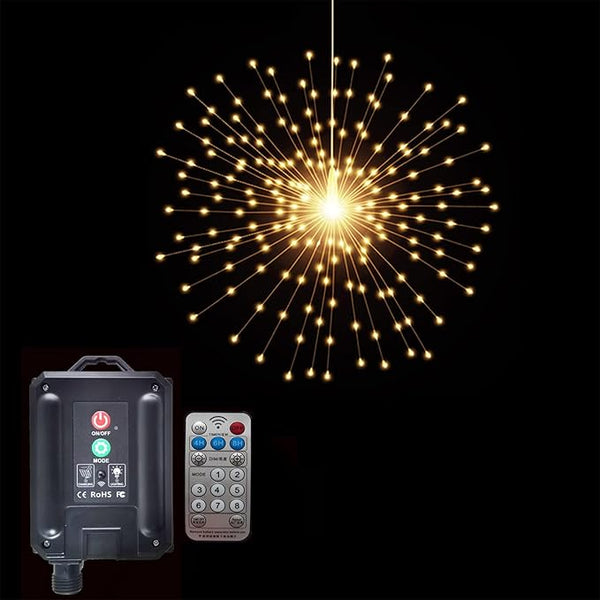 1 Pack Starburst Sphere Lights with Remote Control,200 LED Firework Light, 8 Modes - Outdoor Security Flood Light | Lumora