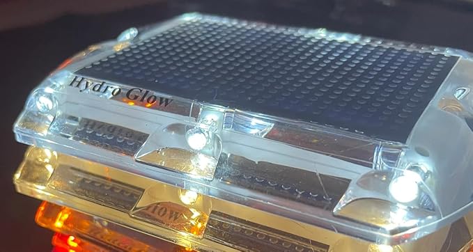 Hydro Glow Solar Pathway Submersible LED Light, IP68 Waterproof, High-Impact Polycarbonate Body, 50-Hour Battery, Perfect for Docks & Decks (Daylight White)