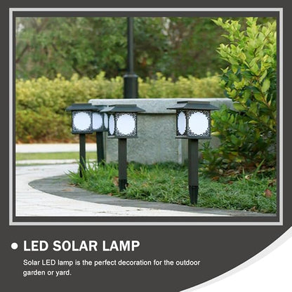 Solar Lawn Lamp Outdoor LED Ground Stake Light Waterproof Decorative Solar Garden Pathway Lighting 2pcs White Light for Yard Lawn Patio