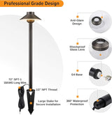 Gardenreet Low Voltage Landscape Lighting Brass - 12v Pathway Lights Waterproof, Hard Wired Path Light Outdoor | Lumora