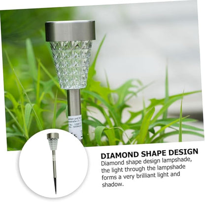 Hemoton Solar Garden Lamp Outdoor LED Lawn Light Waterproof Stainless Steel Ground Inserting Solar Path Light for Patio Yard Landscape