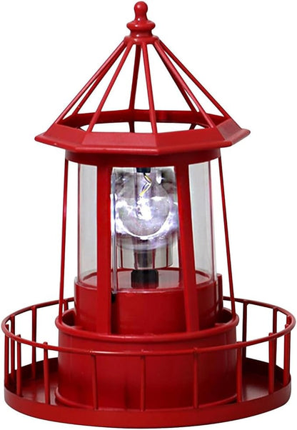 Solar Lighthouse Rotating Light, 360 Degree Rotating Lamp Waterproof Statue Rotating Lights, Courtyard Decoration Waterproof Garden Smoke Towers Statue Lights for Lawn Patio Pond Yard Decor