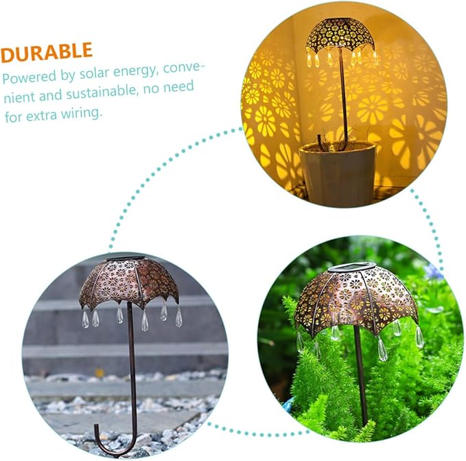 balacoo Solar Umbrella Projection Floor Lamp Led Garden Light Rainproof Landscape Decor Solar Light