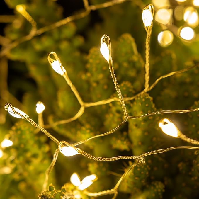 100FT Firecracker String Lights 1000 LED Warm White Plug in Indoor Silver Wire Cluster - Decorative Outdoor Light | Lumora