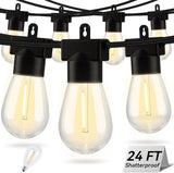 Aialun 24FT LED Outdoor String Lights, Outside Patio Backyard Light with S14 2700K Shatterproof Edison Bulbs | Lumora