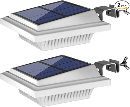 UniqueFire Outdoor Solar Fence Lights - 40 LED Outdoor Security Lights for Eaves, Garden, Landscape & Walkway (2PCS, Cool White, Waterproof)