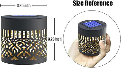 Decorative Solar Mandala Lights, Solar Mandala Lights Outdoor, Metal Solar Powered Outdoor Deck Step Wall Lights, Mandala Theme Waterproof Fence Light for Garden Post Patio Backyard (3pcs-C)