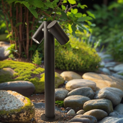 Modern Pathway Lights Adjustable Angle Spotlight Post Lights Outdoor Path Lights LED 2700K Warm Light Walkway Lighting Landscape Sideway Lighting IP65 Waterproof (2-Light)