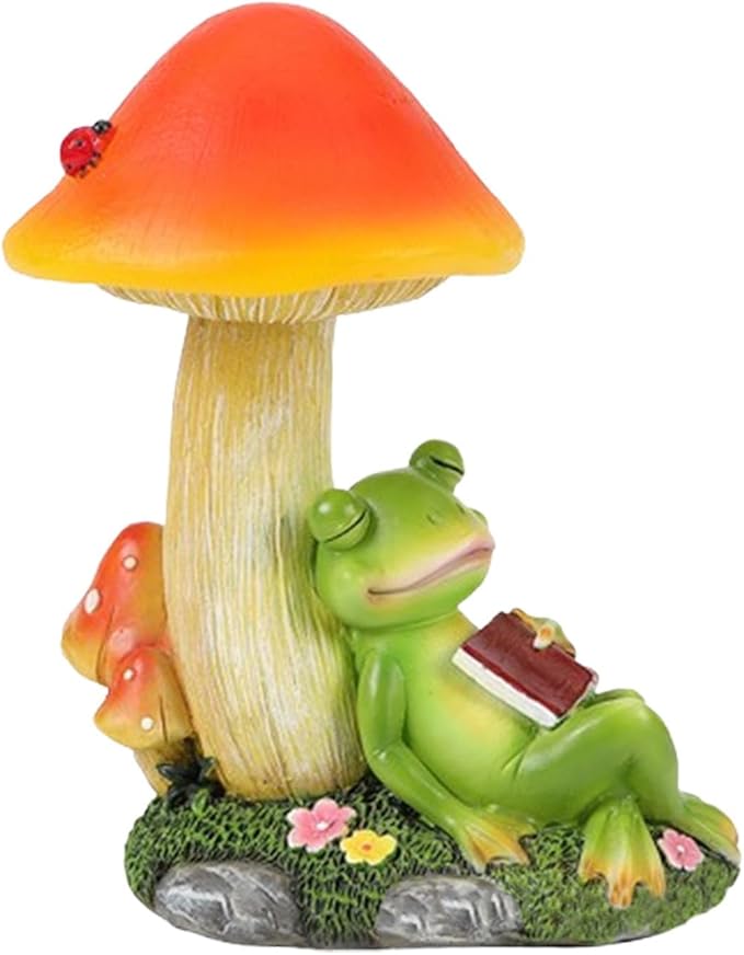 Mushroom Solar Lights - Mushroom Solar Lights Outdoor, Frog Solar Light Resin Figurine Waterproof | Led Mushroom Garden Lights Outdoor Frog Sleeping Sculpture for Patio Yard Lawn Decoration