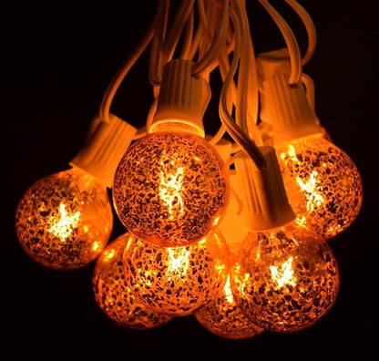 Hometown Evolution, Inc. Gold Outdoor Patio String Lights (10 ft, G50 Gold 2" Bulbs - White Wire)